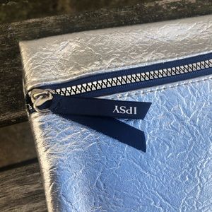 Ipsy Silver Metallic Makeup Bag